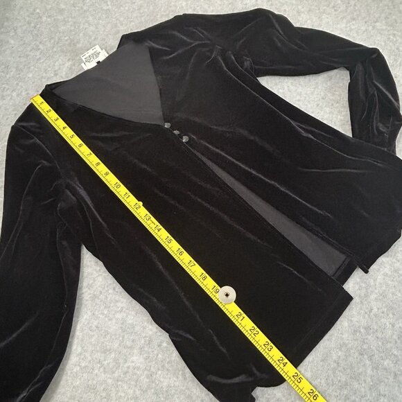 VTG Y2K AGB BYER CALIFORNIA Black V Neck Velvety Soft Stretch Jacket Sz L - Picture 5 of 8